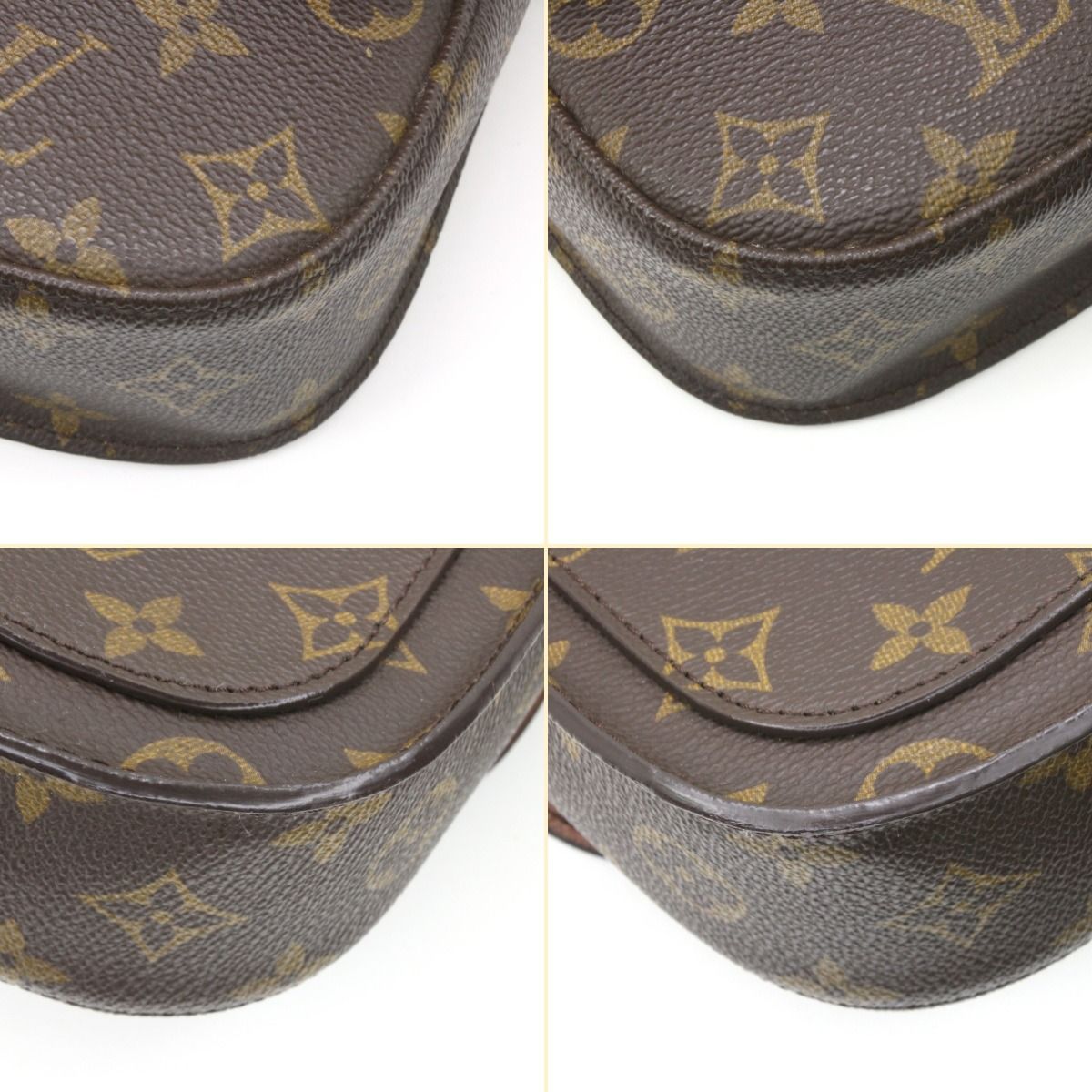 Louis Vuitton Shoulder Bag Monogram Saint-Cloud Cracks in the Folds Inside — view 7