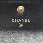 Chanel Logo Quilted Wallet Coin Case Black — view 7