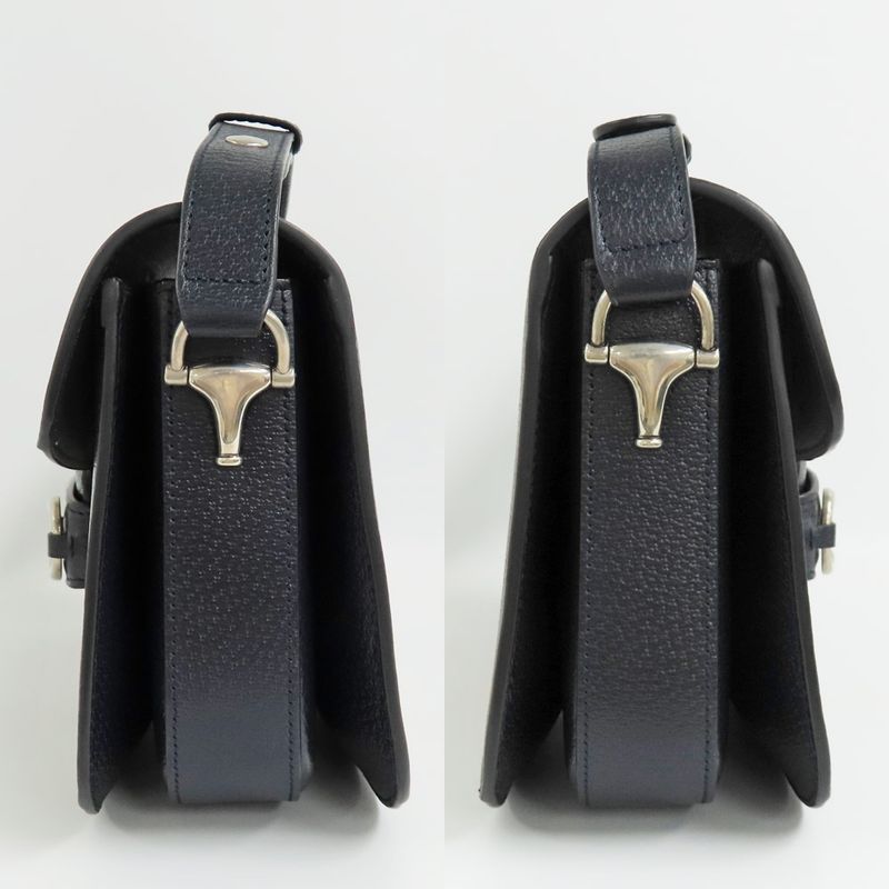 Gucci Horsebit 1955 Medium Shoulder Bag Navy GG Supreme — view 5