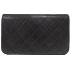 Chanel Quilted Lambskin Black Gold Chain Shoulder Bag — view 2