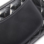 Chanel Round Wallet Classic Long Zip Quilted Black Patent — view 7