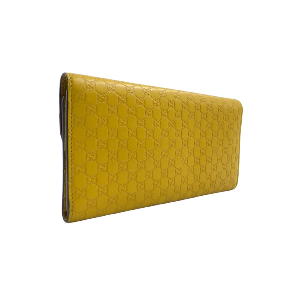Gucci Micro Guccissima Leather Yellow Trifold Wallet Gold — view 2