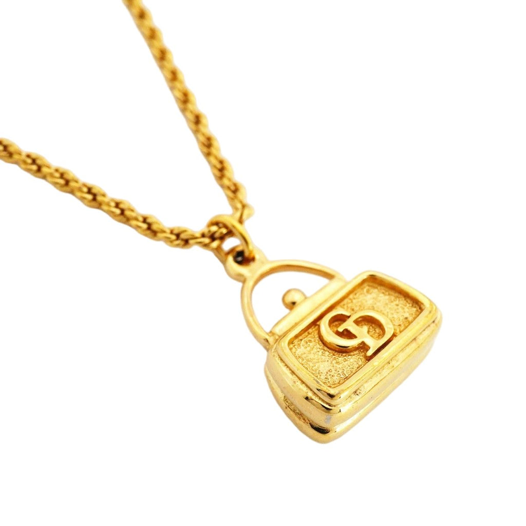 Dior Necklace CD Logo Bag Motif Gold Plated — view 2