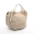 Celine Tote Macadam Beige Ivory Canvas Leather — view 2