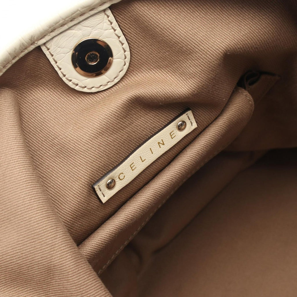 Celine Tote Macadam Beige Ivory Canvas Leather — view 4