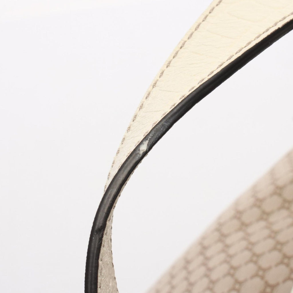 Celine Tote Macadam Beige Ivory Canvas Leather — view 6