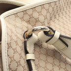 Celine Tote Macadam Beige Ivory Canvas Leather — view 7