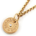Hermes Necklace Gambard Clou de Selle Round Logo 1 Point Diamond 18k Pink Gold