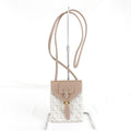 Loewe Usedloewe Repeat Anagram Mini Shoulder Bag Canvas Beige