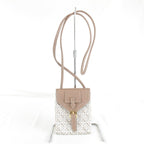 Loewe Usedloewe Repeat Anagram Mini Shoulder Bag Canvas Beige