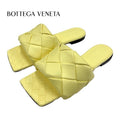 Bottega Veneta Lido Sandals Shoes Leather Yellow Flat Mules Intrecciato