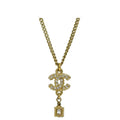 Chanel CC Long Necklace Gold Coco Mark GP A12