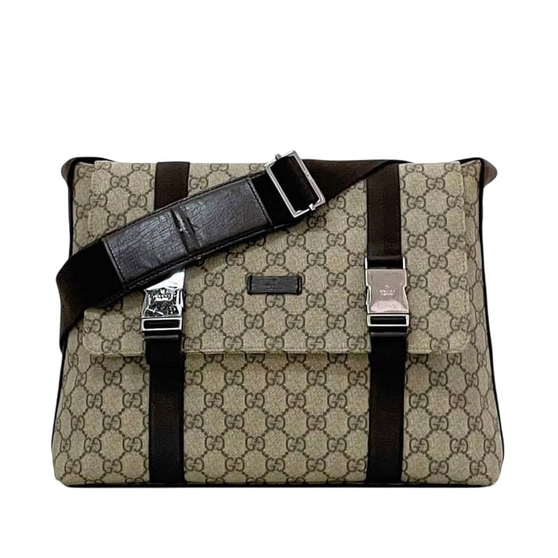 Gucci Shoulder Bag Beige Brown GG Supreme