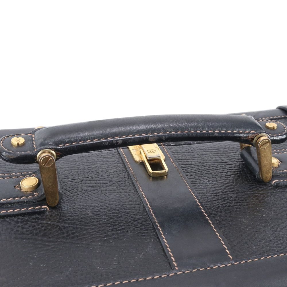 Gucci Vintage Leather Trunk Hardcase Bag Suitcase Black — view 2