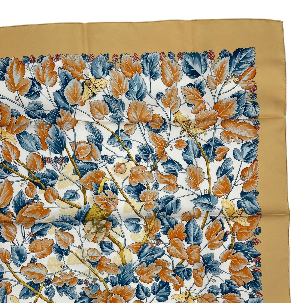 Hermes Scarf Silk Carre 90 L'arbre de Soie Tree Mulberry and Silkworm — view 3