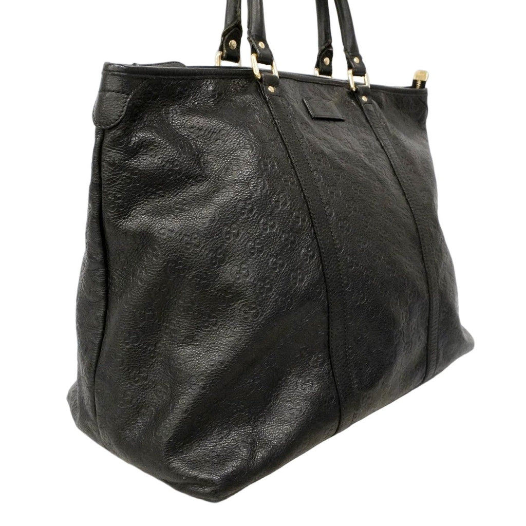 Gucci Tote Guccissima Leather Black Champagne Gold — view 2
