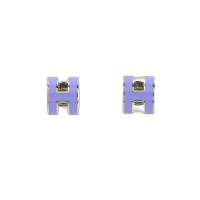 Hermes Mini Pop Earrings Lila Silver