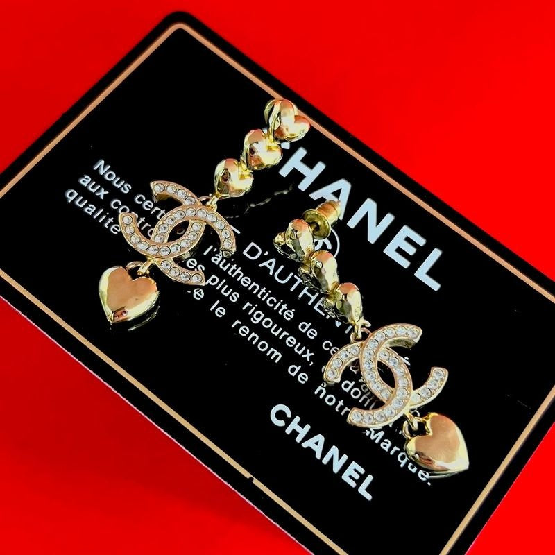 Chanel Coco Mark Heart Motif Earrings Accessories Small 23BP — view 2