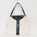Gucci Hobo Bag Handbag One Shoulder Jackie Canvas Leather Ivory Black AA