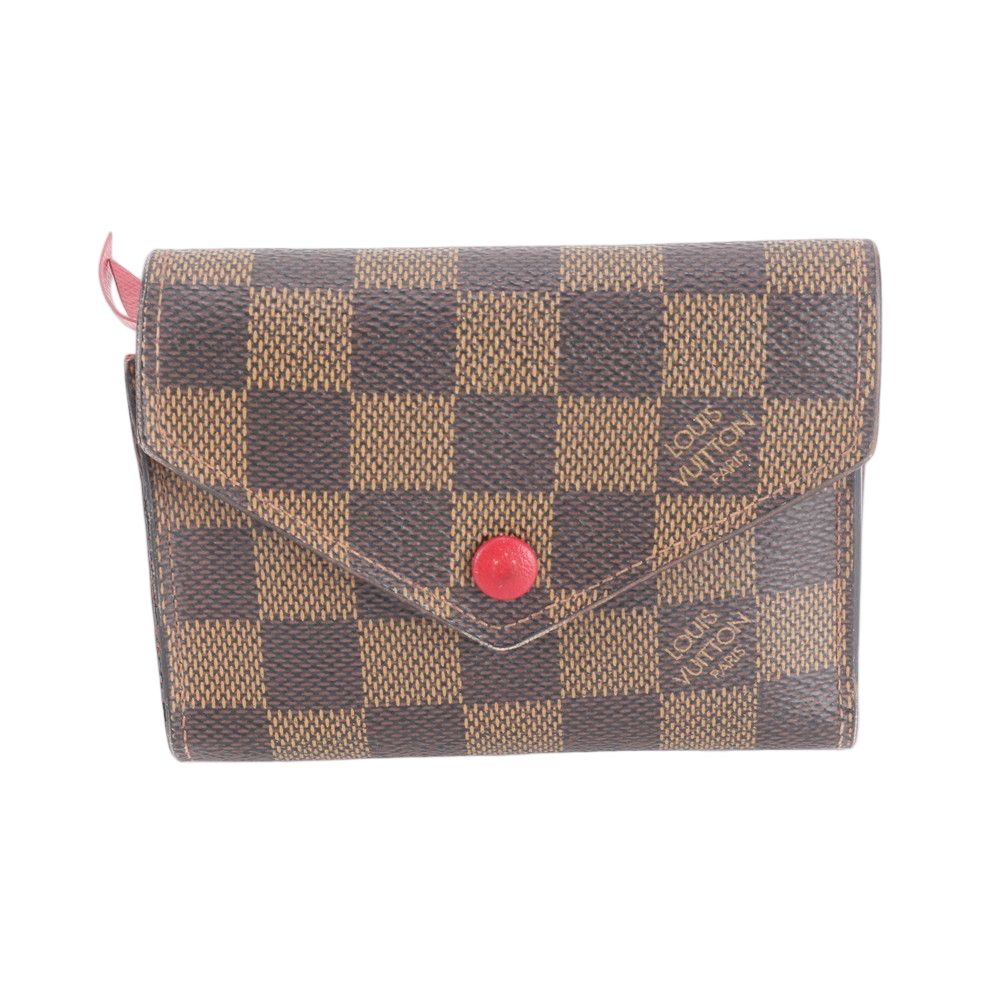 Louis Vuitton Damier Portefeuille Victorine Leather Trifold Wallet
