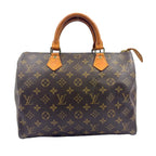 Louis Vuitton Speedy 30 Monogram Leather Brown Handbag Gold