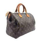 Louis Vuitton Speedy 30 Monogram Leather Brown Handbag Gold — view 2
