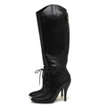 Gucci Long Boots Shoes Women Leather Black Elizabeth High Heel
