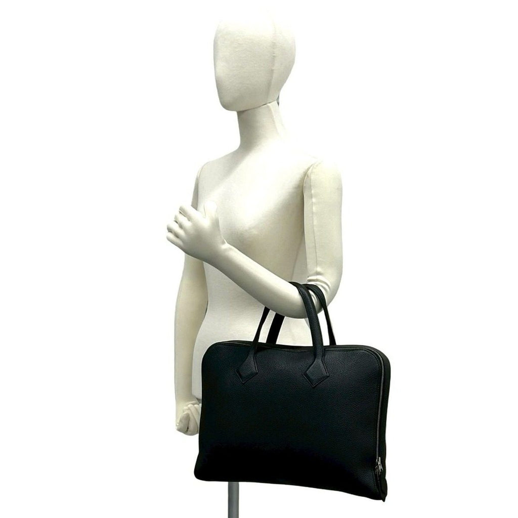 Hermes Victoria Light Togo Leather Business Briefcase A4 Capacity Black — view 2