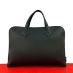 Hermes Victoria Light Togo Leather Business Briefcase A4 Capacity Black