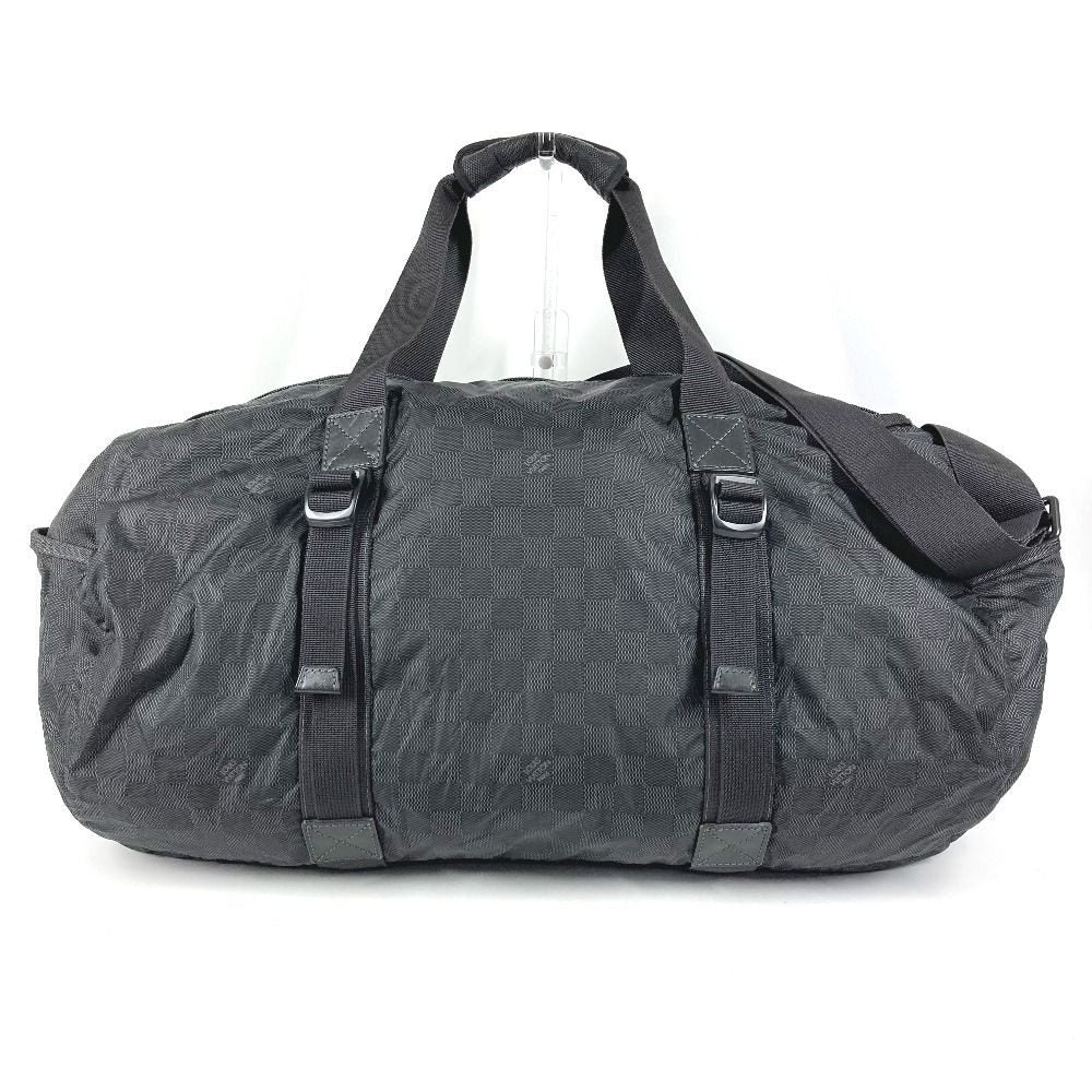 Louis Vuitton Boston Bag Practical Leather Nylon Black