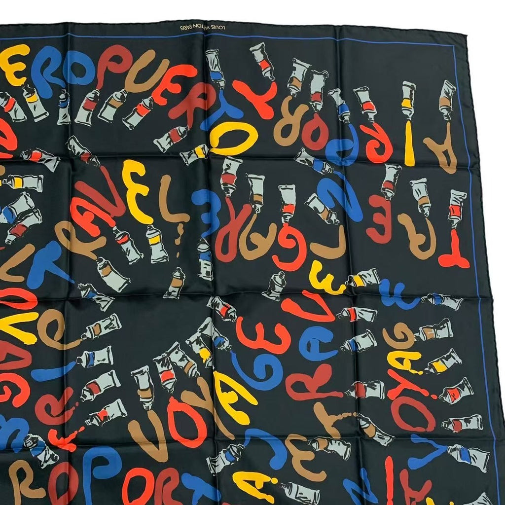 Louis Vuitton Scarf Silk Paint Pattern — view 3