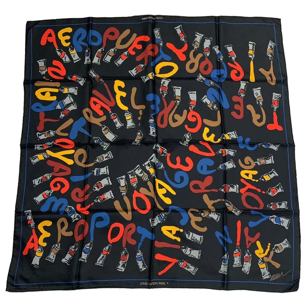 Louis Vuitton Scarf Silk Paint Pattern