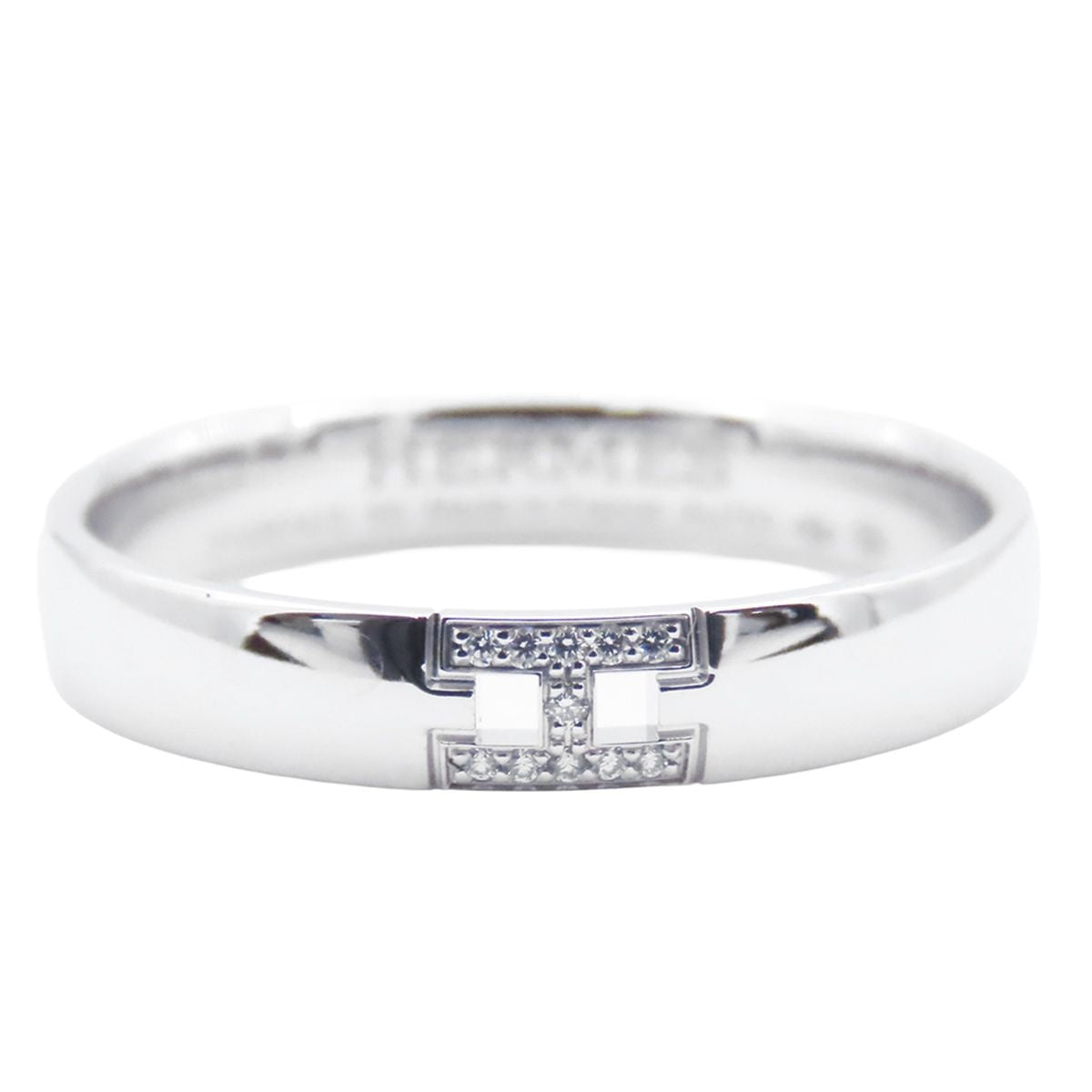 Hermes Ever Herakles White Gold 18K Diamond Wedding Ring 60 — view 2