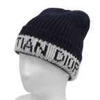 Christian Dior 31 Noe714 Ixgh Wool Cashmere Logo Beanie Knit Cap Navy White