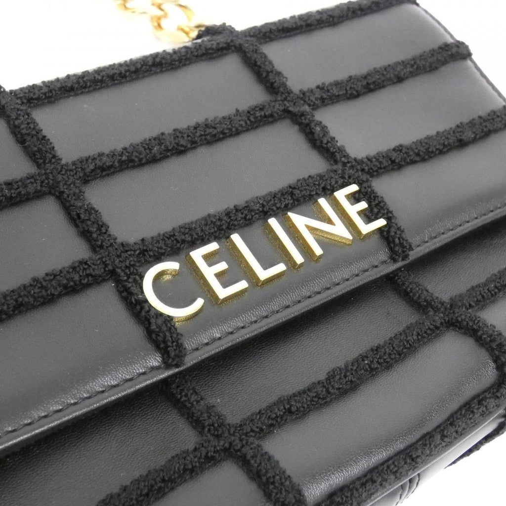 Celine Shoulder Bag Leather Black — view 6
