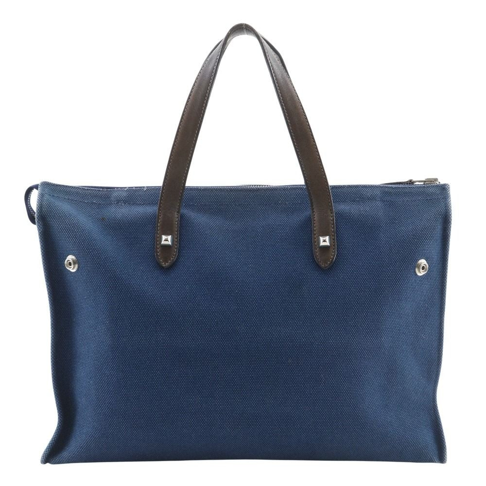 Hermes Cabas Mirror PM Medle Canvas Navy L Handbag Blue