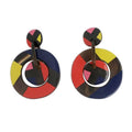 Hermes Amulet Lacquer GM Earrings Buffalo-horn Multicolor