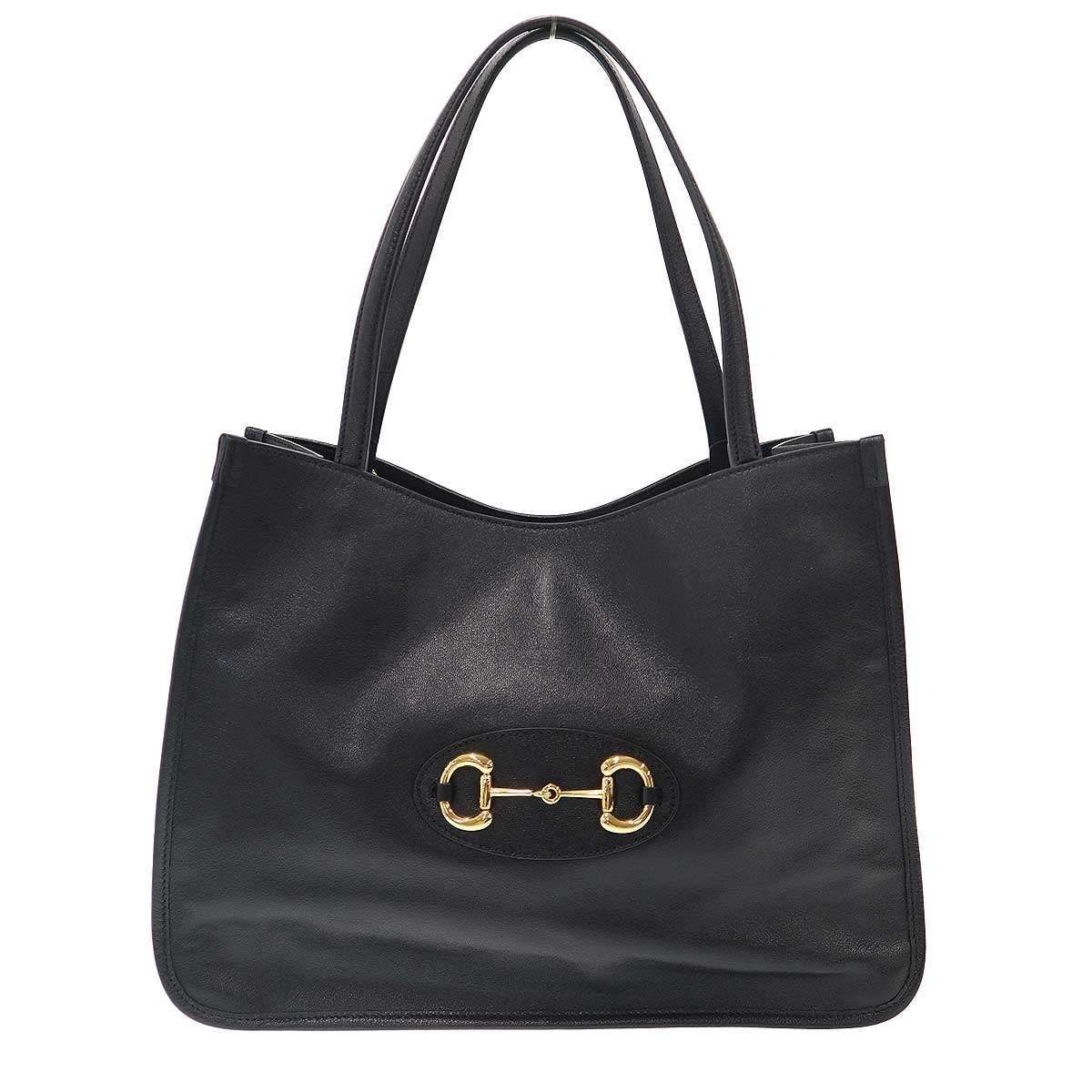 Gucci Horsebit Leather Tote Black