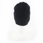 Chanel Cashmere Silk CC Logo Knit Cap Beanie Hat Black Lame — view 5