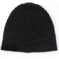 Chanel Cashmere Silk CC Logo Knit Cap Beanie Hat Black Lame