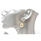 Chanel CC Motif Coco Mark Rhinestone Swing Pearl Silver White — view 5