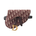 Dior Waist Bag Saddle Oblique Bordeaux Canvas Leather Flat Belt
