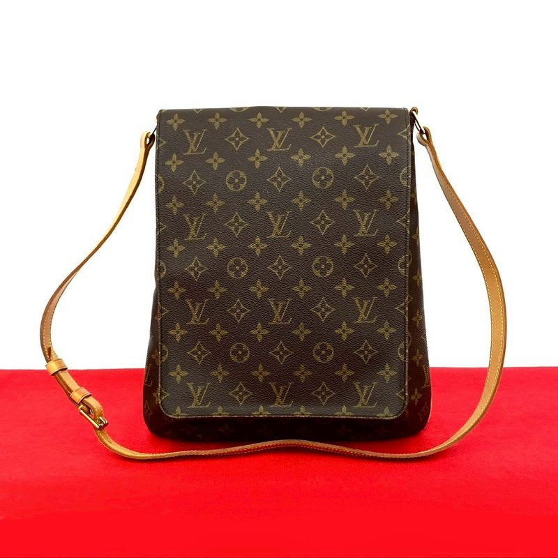 Louis Vuitton Vintage Musette Leather Shoulder Bag Pochette Sacoche Brown 63385 — view 2