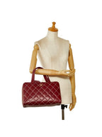 Chanel CC Wild Stitch Vintage Quilted Bowler Hand Bag Lambskin