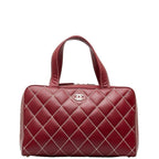 Chanel CC Wild Stitch Vintage Quilted Bowler Hand Bag Lambskin — view 2
