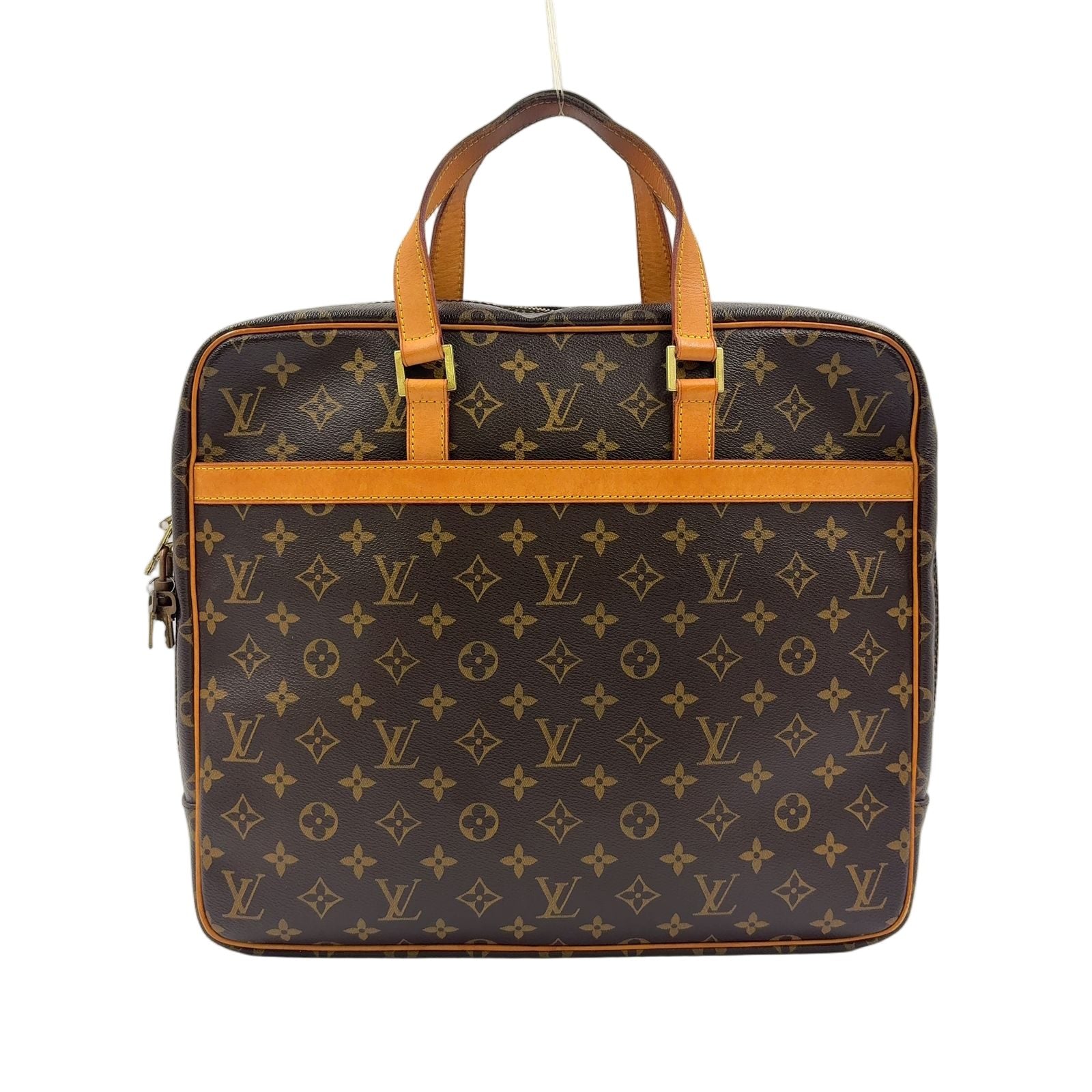 Louis Vuitton Porte Documents Pegase Monogram Leather Brown Business Bag Gold