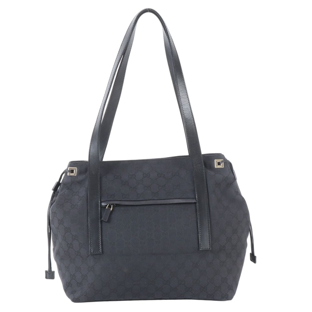 Gucci GG Canvas 019 Leather Tote Shoulder Hand Black