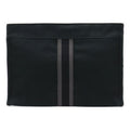 Hermes Fourre Tout Clutch Bag Second Pouch Canvas Leather Black Gray