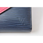 Louis Vuitton Wallet Trifold Portefeuille Victorine Epi Andigo Blue — view 7