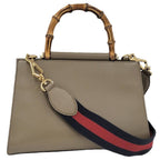Gucci 2-Way Shoulder Bag Nimfair Leather Grey Bamboo